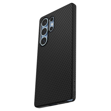 The cover case for the Samsung Galaxy S25 Ultra Liquid Air is black