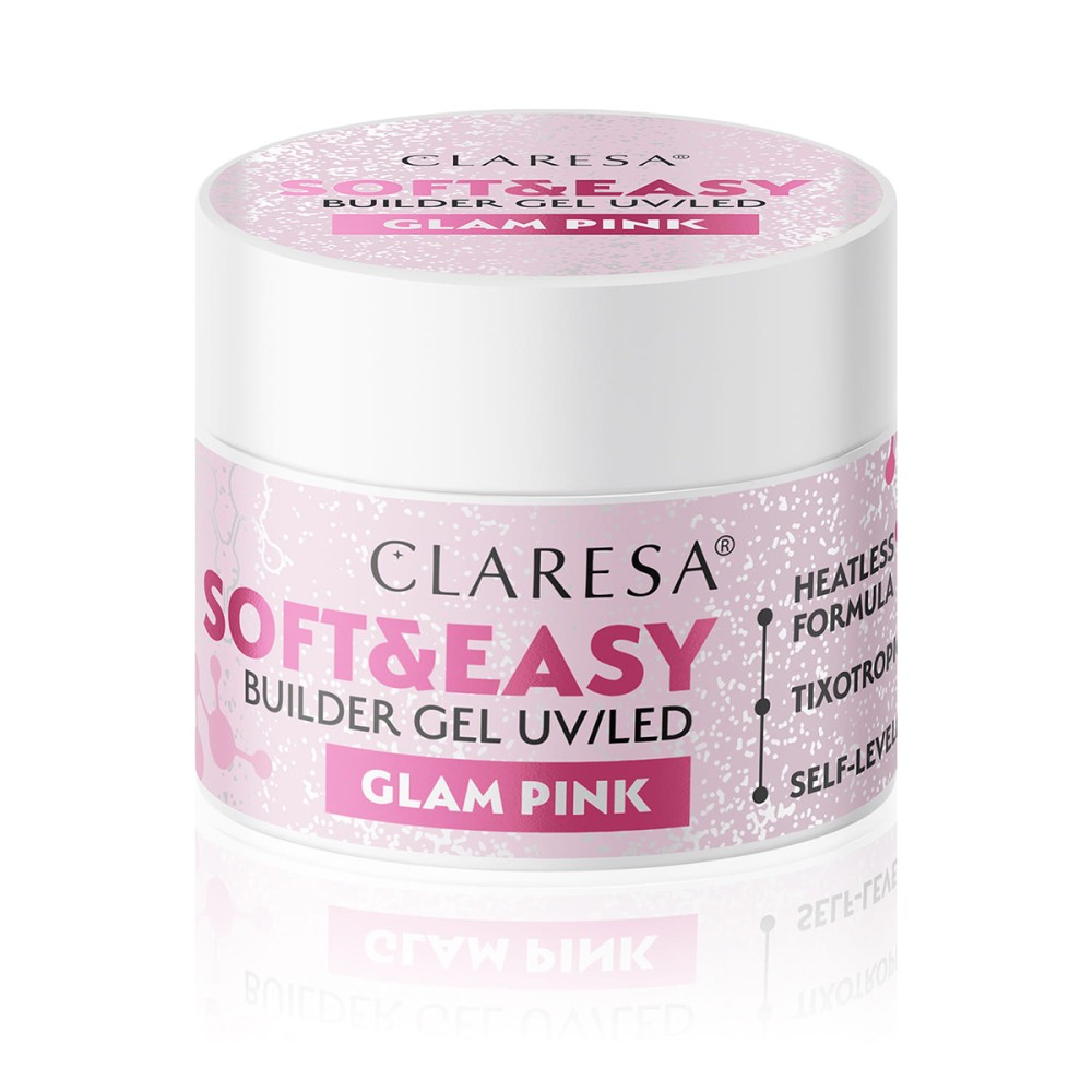 Claresa Gel de Construction Soft&Easy Glam Pink 45g — vue de face