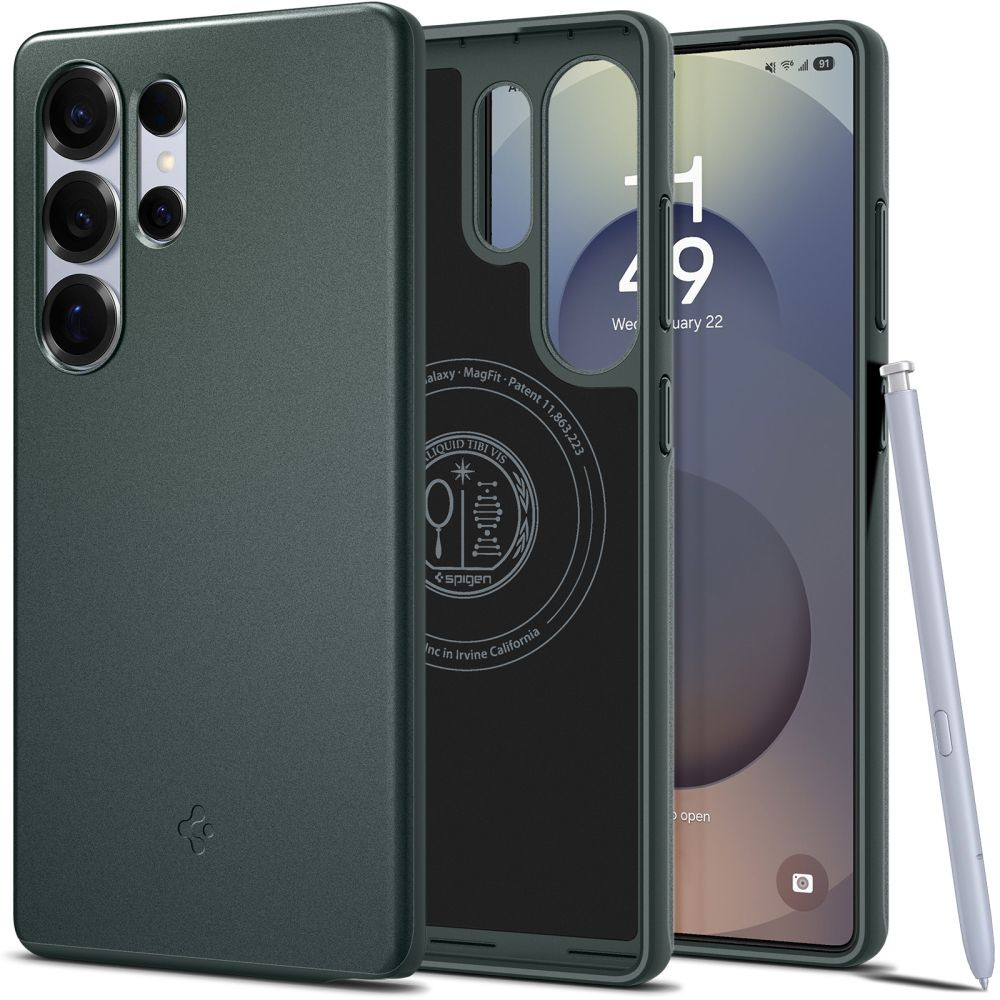 Cape Cap za Samsung Galaxy S25 Ultra tanka fit Mag - zelena