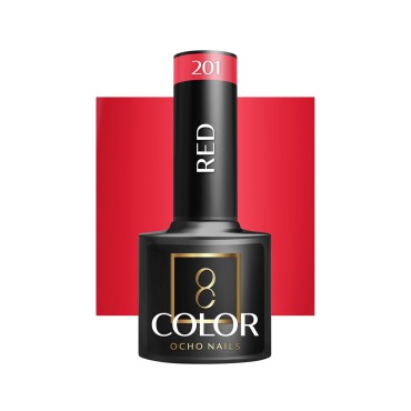 OCHO NAILS Hybrid neglelak rød 201 - 5 g — forfra