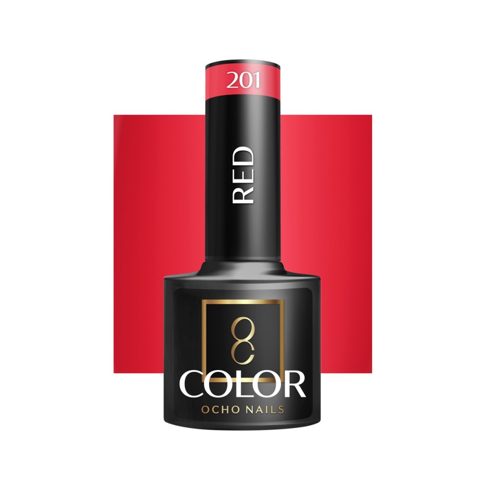 OCHO NAILS Hybrid nagellack röd 201 - 5 g — framsida