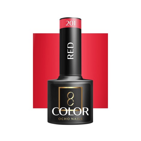 OCHO NAILS Hybrid Nagellack Rot 201 - 5 g — Vorderansicht