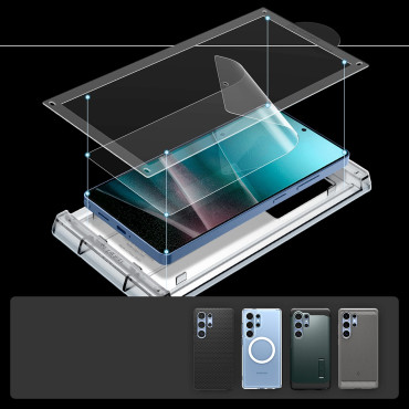 Verre hybride sur Samsung Galaxy S25 Ultra Elite Shield EZ Fit - Transparent