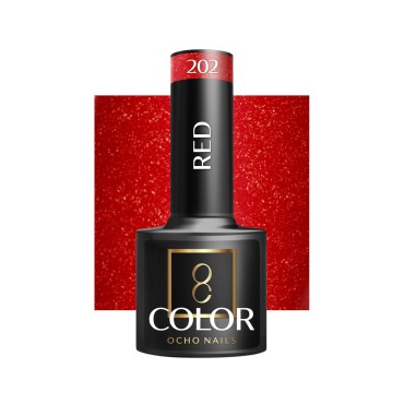 OCHO NAILS Hybrid nagellack röd 202 - 5 g — framsida