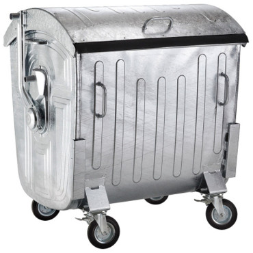 Metallbehållare för avfalls skräpaska eldfast 1100L EU