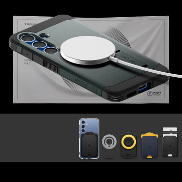 Κάλυψη θήκης για το Samsung Galaxy S25 + σκληρή θωράκιση Magsafe - Πράσινο
