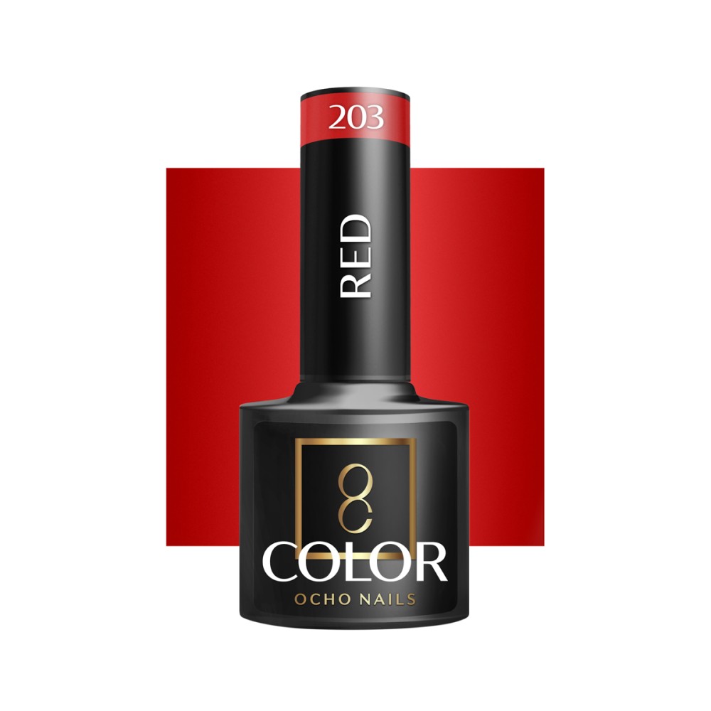 OCHO NAILS Hybride nagellak rood 203 - 5 g — vooraanzicht