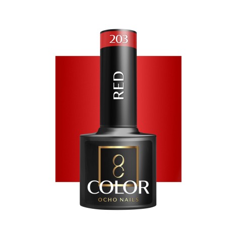 OCHO NAILS Hybrid Nagellack Rot 203 - 5 g — Vorderansicht