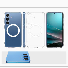 The case for the Samsung Galaxy S25+ Ultra Hybrid Mag is transparent