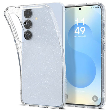 Case voor Samsung Galaxy S25 Liquid Crystal - glinsterende transparante
