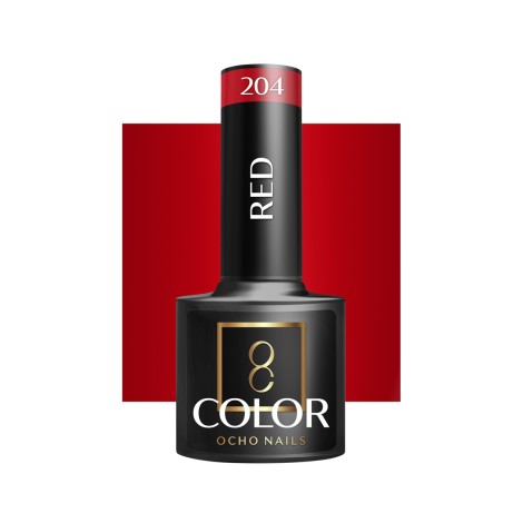 OCHO NAILS Esmalte de uñas híbrido rojo 204 - 5 g — vista frontal