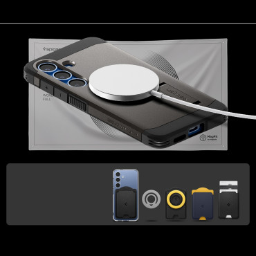 Capa de Caso para Samsung Galaxy S25 + Armadura Tough Magsafe - Gray
