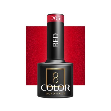 OCHO NAILS hibridni lak za nokte crveni 205 - 5 g — pogled sprijeda