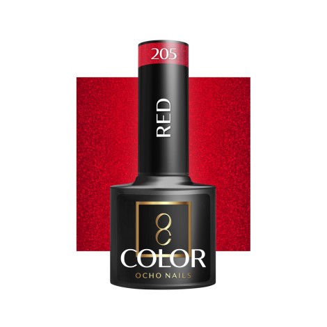 OCHO NAILS Υβριδικό Βερνίκι Νυχιών κόκκινο 205 - 5 g — προβολή από μπροστά