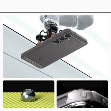 The case for the Samsung Galaxy S25 Rugged Armor Mag MagSafe is gray