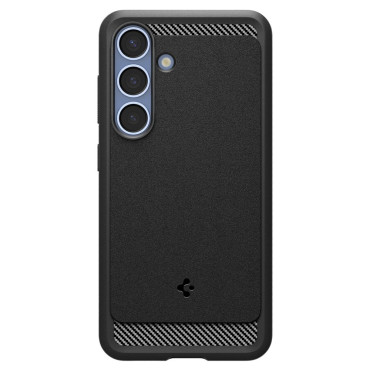 The case for the Samsung Galaxy S25 Rugged Armor Mag MagSafe is black matte