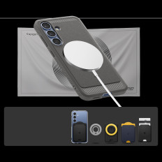 Fall für Samsung Galaxy S25 Robuste Rüstung Magsafe - Grau