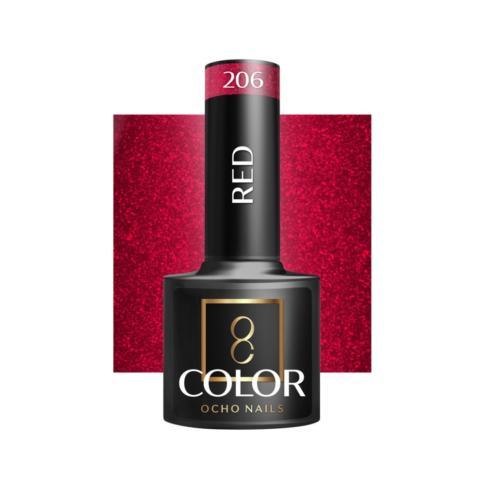 Smalto Ibrido OCHO NAILS Rosso 206 - 5 g — vista frontale