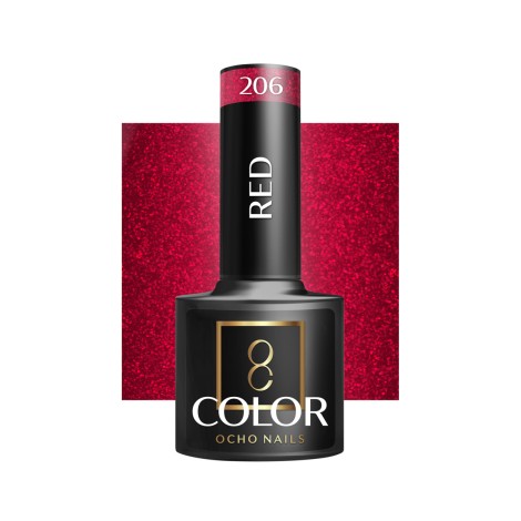 OCHO NAILS Hybrid nail polish red 206 -5 g — front view