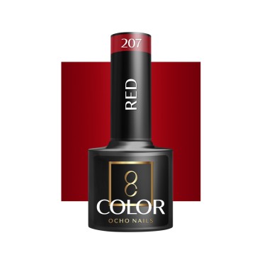 OCHO NAILS Hybrid Neglelak Rød 207 - 5 g — forfra