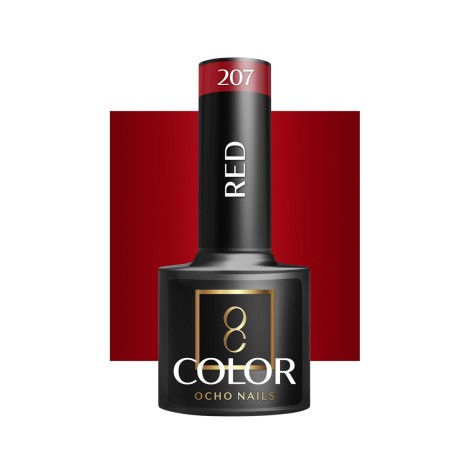 OCHO NAILS Hibridni lak za nokte crveni 207 - 5 g — pogled sprijeda
