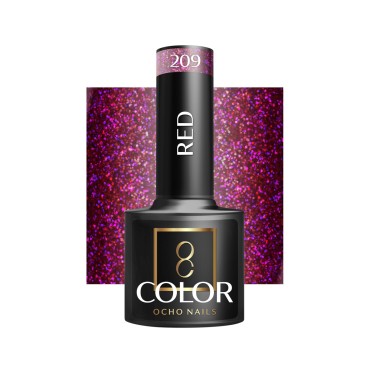 OCHO NAILS Hybrid nagellak rood 209 - 5 g — vooraanzicht