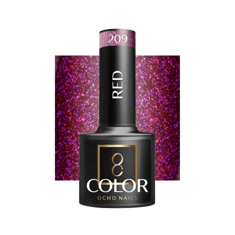OCHO NAILS Hybrid nagellak rood 209 - 5 g — vooraanzicht
