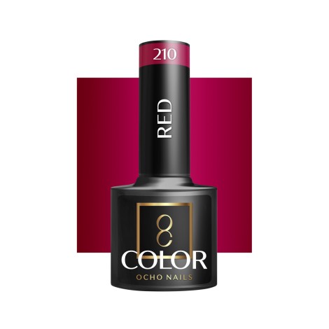 OCHO NAILS Hybrid Nagellack Rot 210 - 5 g — Vorderansicht