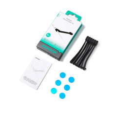 Silicone-pääpanta musta magneetti - 6 kpl.