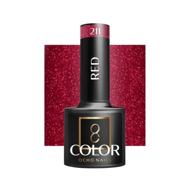 OCHO NAILS Hybrid nail polish red 211 -5 g — front view