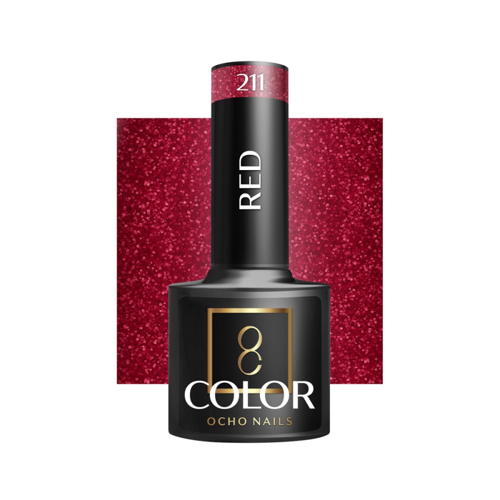 OCHO NAILS Smalto Ibrido Rosso 211 – 5 g — vista frontale