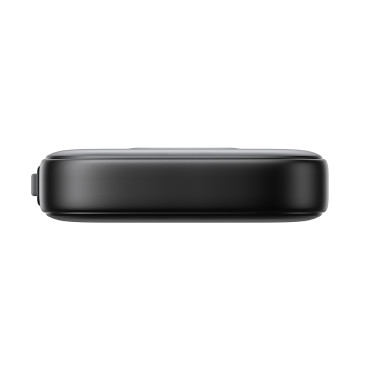 Powerbank 10000mAh mit eingebautem Kabel 22.5 iPhone Lightning USB-C 0,25 cm - schwarz