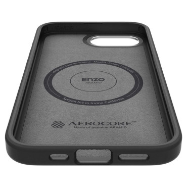 Case gadījums uz iPhone 16e Enzo Aramid MagSafe - melns