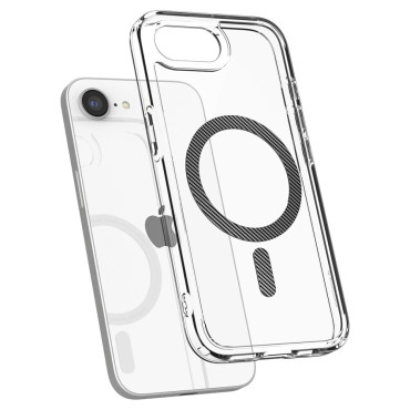 Fallfall på iPhone 16E Carbon Fiber Ultra Hybrid Magsafe - transparent