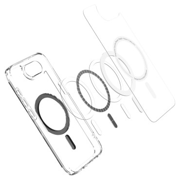 Etui case na iPhone 16e Carbon Fiber Ultra Hybrid MagSafe - przezroczyste