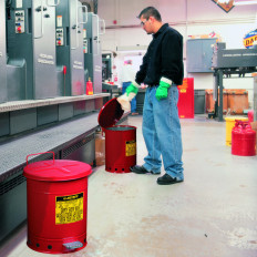 Poubelle pour déchets inflammables et chiffons huileux - certifications FM / UL capacité 79L