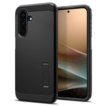 Cubierta de casos para Samsung Galaxy A36 5G con alfombra de armadura dura - Negro