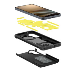 Κάλυψη θήκης για το Samsung Galaxy A36 5G με σκληρό χαλί θωράκισης - μαύρο
