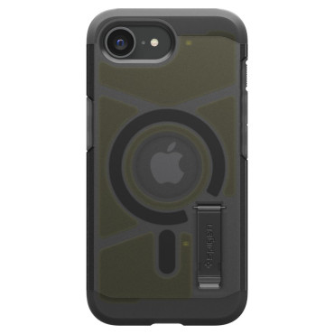 Halt Case sur iPhone 16e avec une armure difficile Magsafe - Gris transparent