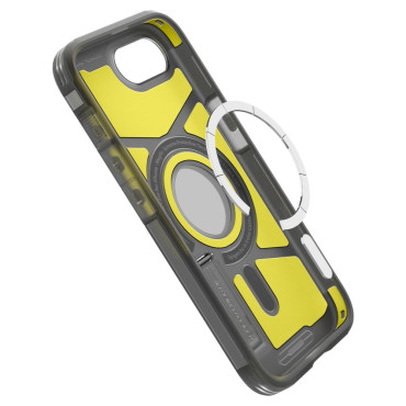 The case of the backpack for the iPhone 16e with Tough Armor MagSafe - transparent gray