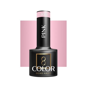 OCHO NAILS Υβριδικό βερνίκι νυχιών ροζ 306 - 5 g — προβολή από μπροστά