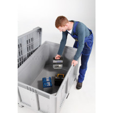 Kriminaliseringsboksbeholder 610L med palett og deksel 120x100x76 cm un ar ar