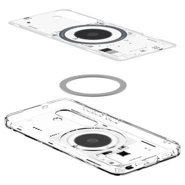 Case Case op Samsung Galaxy S25 Neo Eén Ultra Hybrid Mag - Transparant
