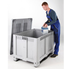 Criminalizer box container 610L with palette and cover 120x100x76 cm un AR