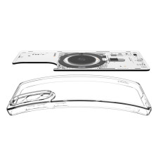 Caso Samsung Galaxy S25 con stampa MAG ultra ibrida con Magsafe - trasparente
