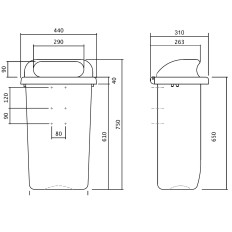 Canasta de calle Contenedor de basura municipal en el poste o pared DIN 50L - Verde