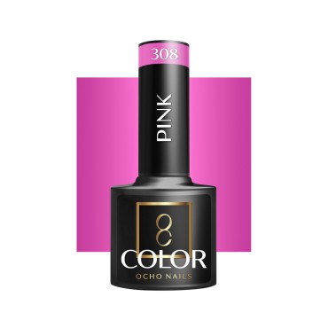 OCHO NAILS Hybrid lak na nechty ružový 308 - 5 g — pohľad spredu