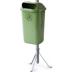 Gadekurv Municipal Garbage Container på posten eller Wall DIN 50L - Green