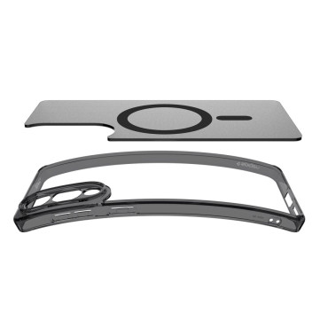 Případ pro Samsung Galaxy S25 Edge Ultra Hybrid Mag from MagSafe - Black Průsvitný