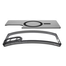 Slučaj za Samsung Galaxy S25 EDGE Ultra Hybrid Mag iz Magsafe - crna prozirna